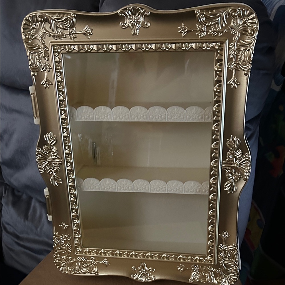 Elegant Gold Wall or Shelf  Cabinet New in the box